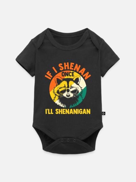 Trash Panda Raccoon - Baby Premium Kurzarmbody - Schwarz