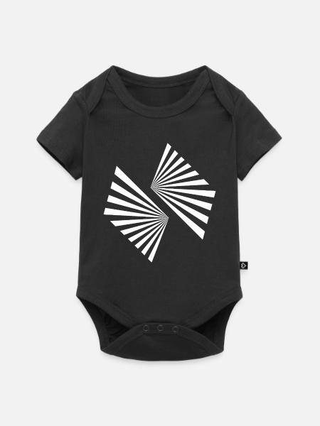Spiral-Sunburst-Geometrie - Baby Premium Kurzarmbody - Schwarz