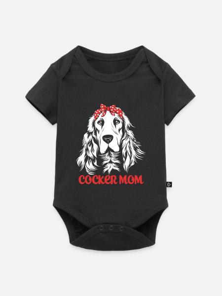 Cocker Spaniel Mama Hundemama - Baby Premium Kurzarmbody - Schwarz