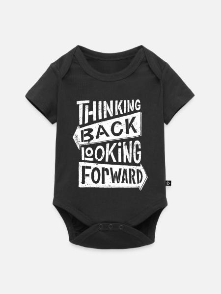 thinking back looking forward - Baby Premium Kurzarmbody - Schwarz