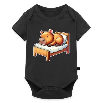 Capybara Sleeping - Baby Premium short-sleeve bodysuit - black - Front