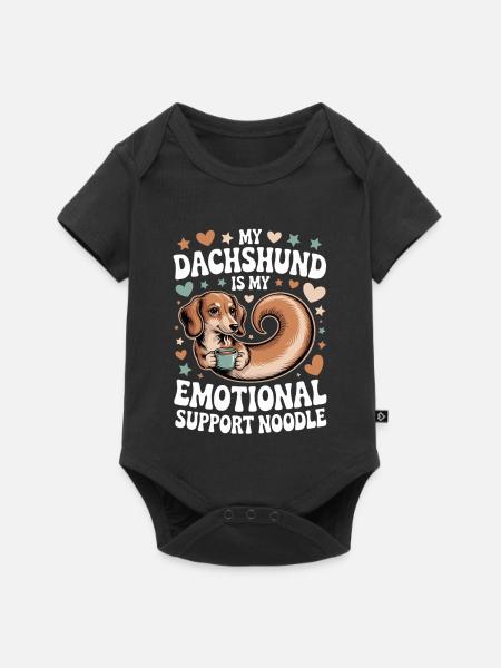 Emotional Support Dackel - Baby Premium Kurzarmbody - Schwarz