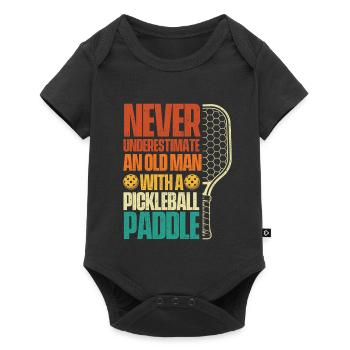 Never Underestimate Old Man Pickleball - Baby Premium short-sleeve bodysuit - black - Front