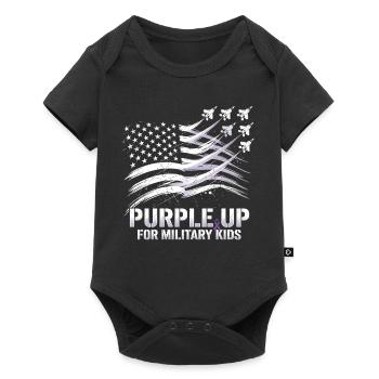 Violet pour les enfants militaires - Body à manches courtes Premium Bébé - noir - Devant