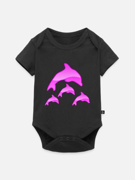 Delfine - Baby Premium Kurzarmbody - Schwarz