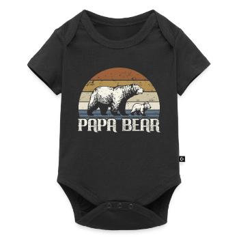 Papa Ours - Cadeau de la fête des pères - Body à manches courtes Premium Bébé - noir - Devant