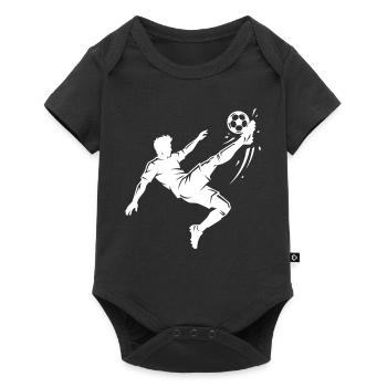 Fallrückzieher Fussball Silhouette - Baby Premium Kurzarmbody - Schwarz - Vorne