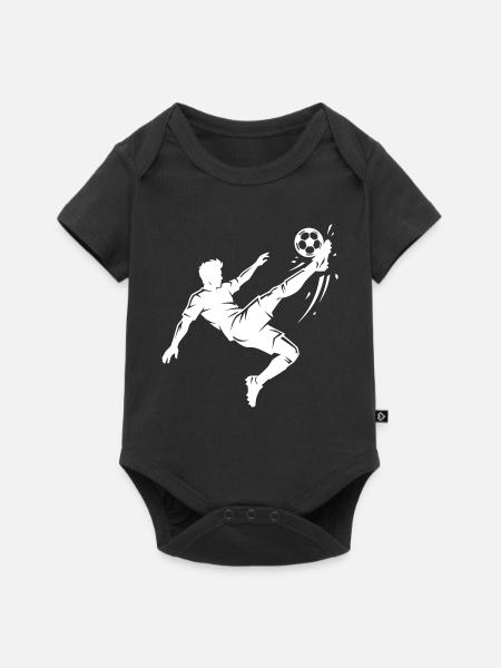 Fallrückzieher Fussball Silhouette - Baby Premium Kurzarmbody - Schwarz