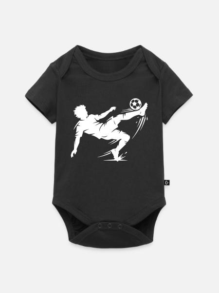 Fallrückzieher Fussball Silhouette - Baby Premium Kurzarmbody - Schwarz