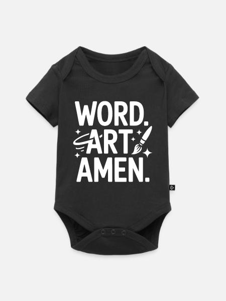 Wortkunst Amen Pinsel Tee - Baby Premium Kurzarmbody - Schwarz