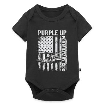 Purple Spice Up Militaires Enfants Hélicoptère Militaire K - Body à manches courtes Premium Bébé - noir - Devant