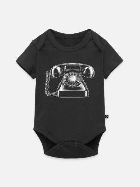 Telefon - Baby Premium Kurzarmbody - Schwarz