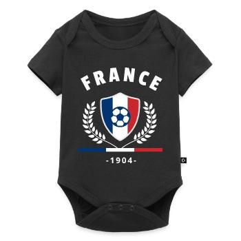 Retro France Football Fan T-shirt - Baby Premium short-sleeve bodysuit - black - Front