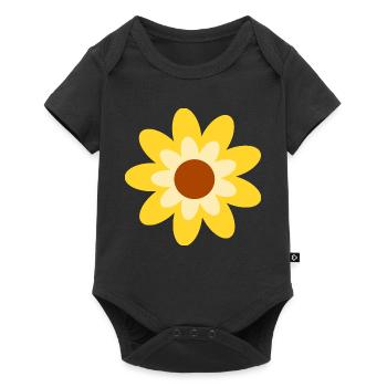 70s Flower Pattern Hippie Gift - Baby Premium short-sleeve bodysuit - black - Front