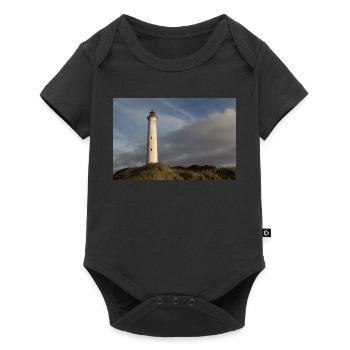 Leuchtturm Lingvig Fyr Ringkobing Dänemark - Baby Premium Kurzarmbody - Schwarz - Vorne