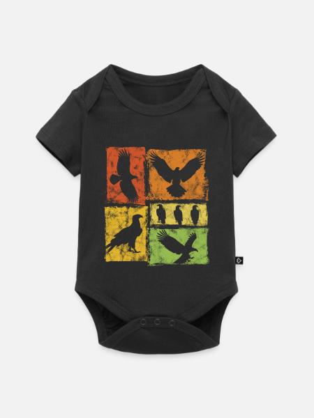 Adler Retro Grafik - Baby Premium Kurzarmbody - Schwarz