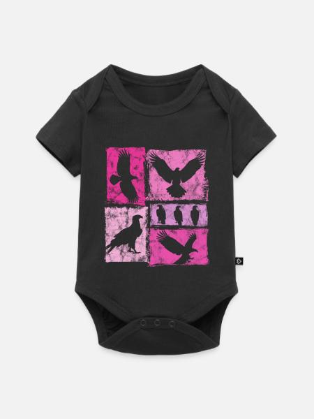 Adler Retro Grafik Silhouetten - Baby Premium Kurzarmbody - Schwarz