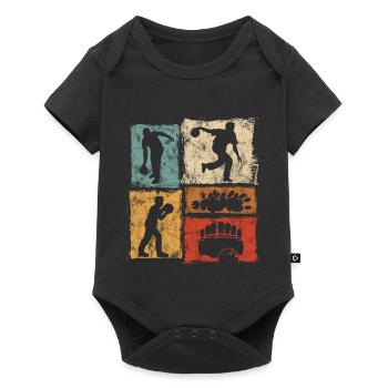 Bowling Skittles Vintage Graphic for Bowlers - Baby Premium short-sleeve bodysuit - black - Front