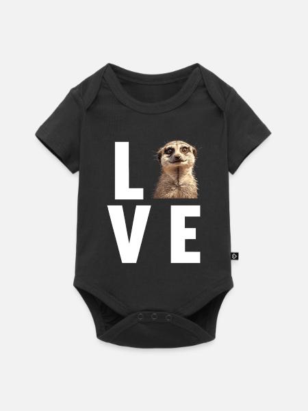Meerkat Erdmännchen - Baby Premium Kurzarmbody - Schwarz