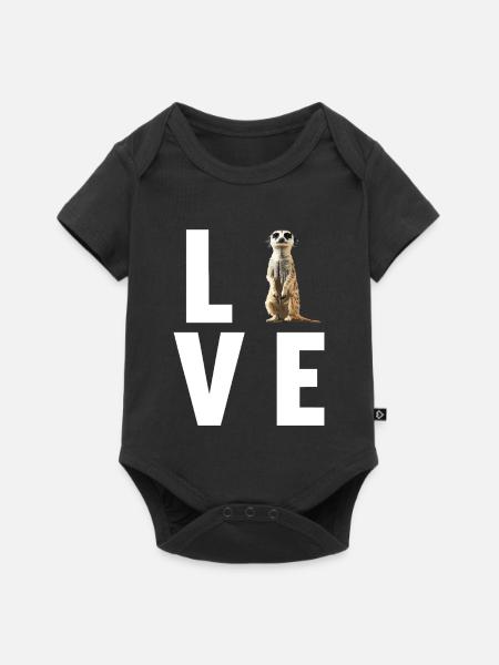 Meerkat Erdmännchen - Baby Premium Kurzarmbody - Schwarz