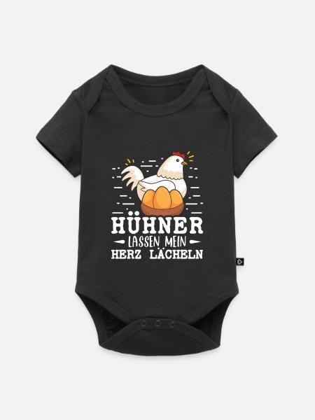 Hühnerflüsterer Huhn Hühnerhalter Hühner - Baby Premium Kurzarmbody - Schwarz