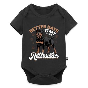 Rottweiler Rottweiler Rottie Race de chien - Body à manches courtes Premium Bébé - noir - Devant