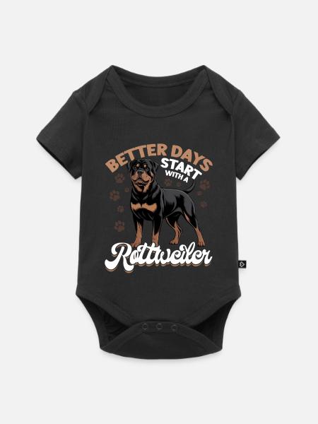 Rottweiler Rottie Dog Breed - Baby Premium Kurzarmbody - Schwarz