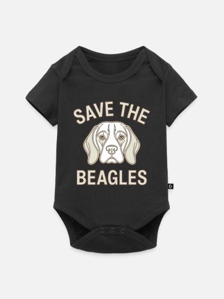 Rettet die Beagles - Baby Premium Kurzarmbody - Schwarz