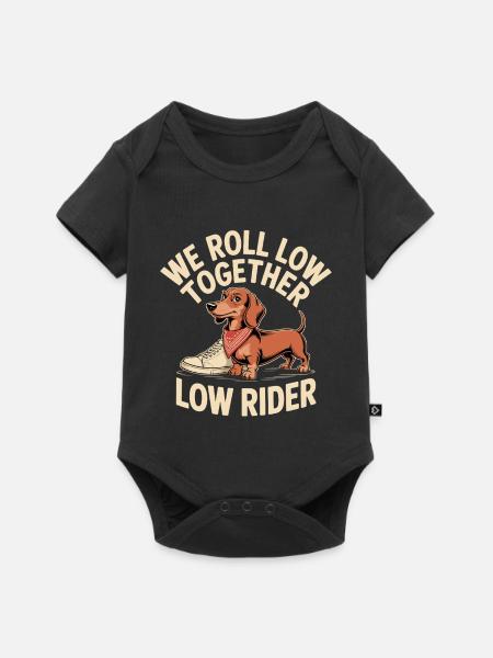 Rider Hund mit Sneaker - Baby Premium Kurzarmbody - Schwarz