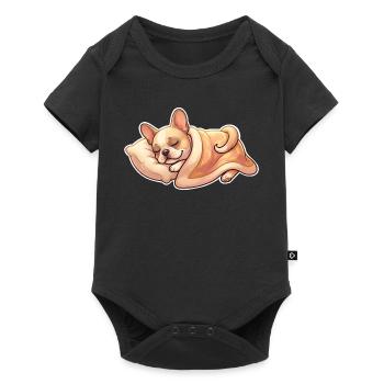 French Bulldog Sleeping - Baby Premium short-sleeve bodysuit - black - Front