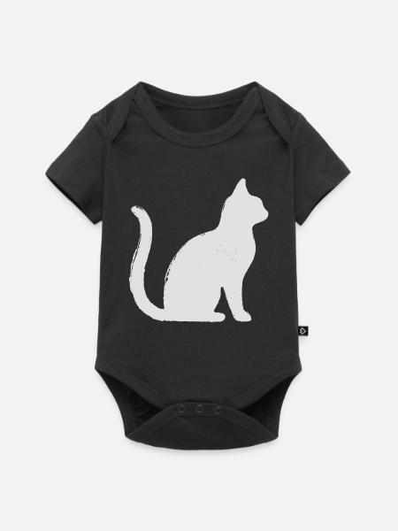 Katze - Baby Premium Kurzarmbody - Schwarz