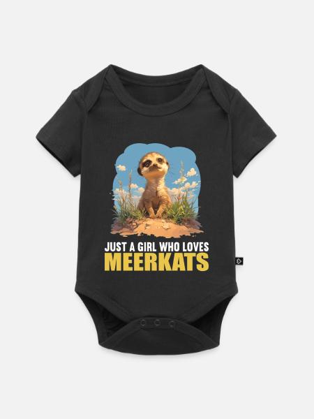 Meerkat Erdmännchen - Baby Premium Kurzarmbody - Schwarz