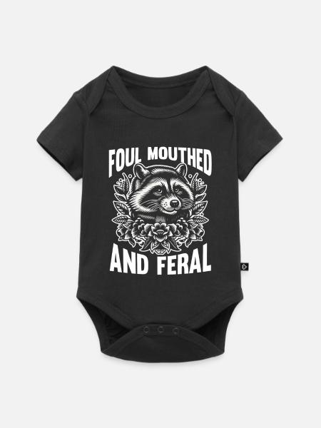 Trash Panda Raccoon - Baby Premium Kurzarmbody - Schwarz