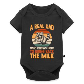 Funny Raccoon Dad Came Back With Milk Trash Panda - Baby Premium short-sleeve bodysuit - black - Front