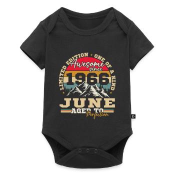 June 1966 Vintage Retro Birthday Gift - Baby Premium short-sleeve bodysuit - black - Front