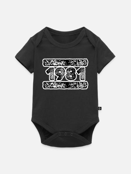 Jahreszahl 1981 - Baby Premium Kurzarmbody - Schwarz