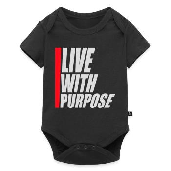 Live With Purpose Motivation Sense Mindset Saying - Baby Premium short-sleeve bodysuit - black - Front