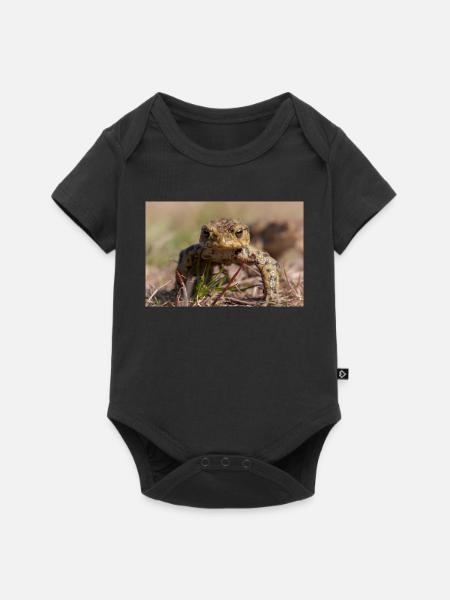Nahaufnahme einer Erdkröte - Poster - Baby Premium Kurzarmbody - Schwarz