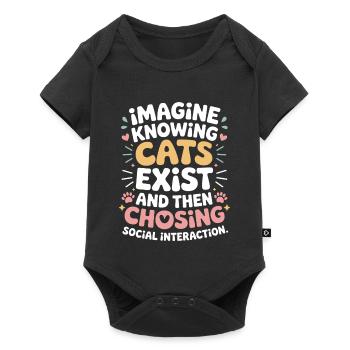 Chat : imaginez savoir que les chats existent Maman de chats - Body à manches courtes Premium Bébé - noir - Devant