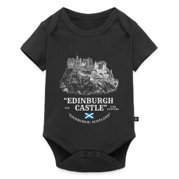 Voyage de la silhouette du château d’Édimbourg - Body à manches courtes Premium Bébé - noir - Devant