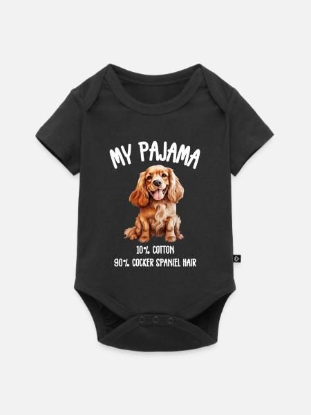 Cocker Spaniel Pyjama-Haare - Baby Premium Kurzarmbody - Schwarz