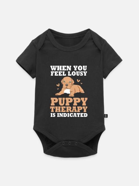 Therapiehund - Baby Premium Kurzarmbody - Schwarz