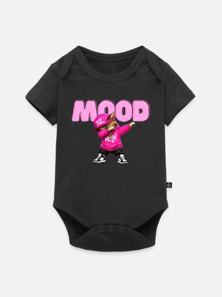 Mood Katze - Baby Premium Kurzarmbody - Schwarz