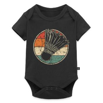 Vintage print with badminton shuttlecock - Baby Premium short-sleeve bodysuit - black - Front