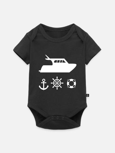 Motorboot - Baby Premium Kurzarmbody - Schwarz