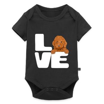 Welpenliebestypografie - Baby Premium Kurzarmbody - Schwarz - Vorne