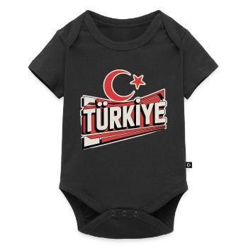 Turkey - Baby Premium Kurzarmbody - Schwarz - Vorne