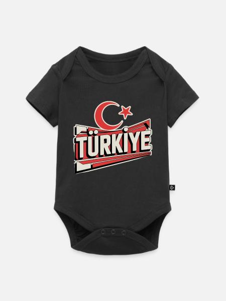 Turkey - Baby Premium Kurzarmbody - Schwarz