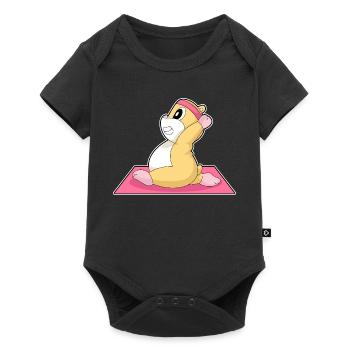 Hamster Yoga Fitness Gymnastics - Baby Premium short-sleeve bodysuit - black - Front