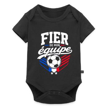 Fier de mon Équipe - Supporter Football France - Body à manches courtes Premium Bébé - noir - Devant